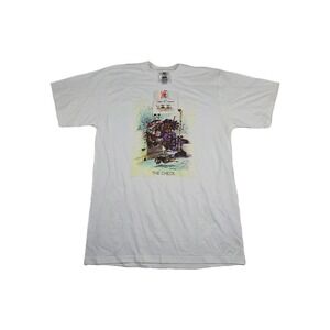 Gary Patterson The Check Men's‎ Size Large Vintage Graphic Print Shirt White New